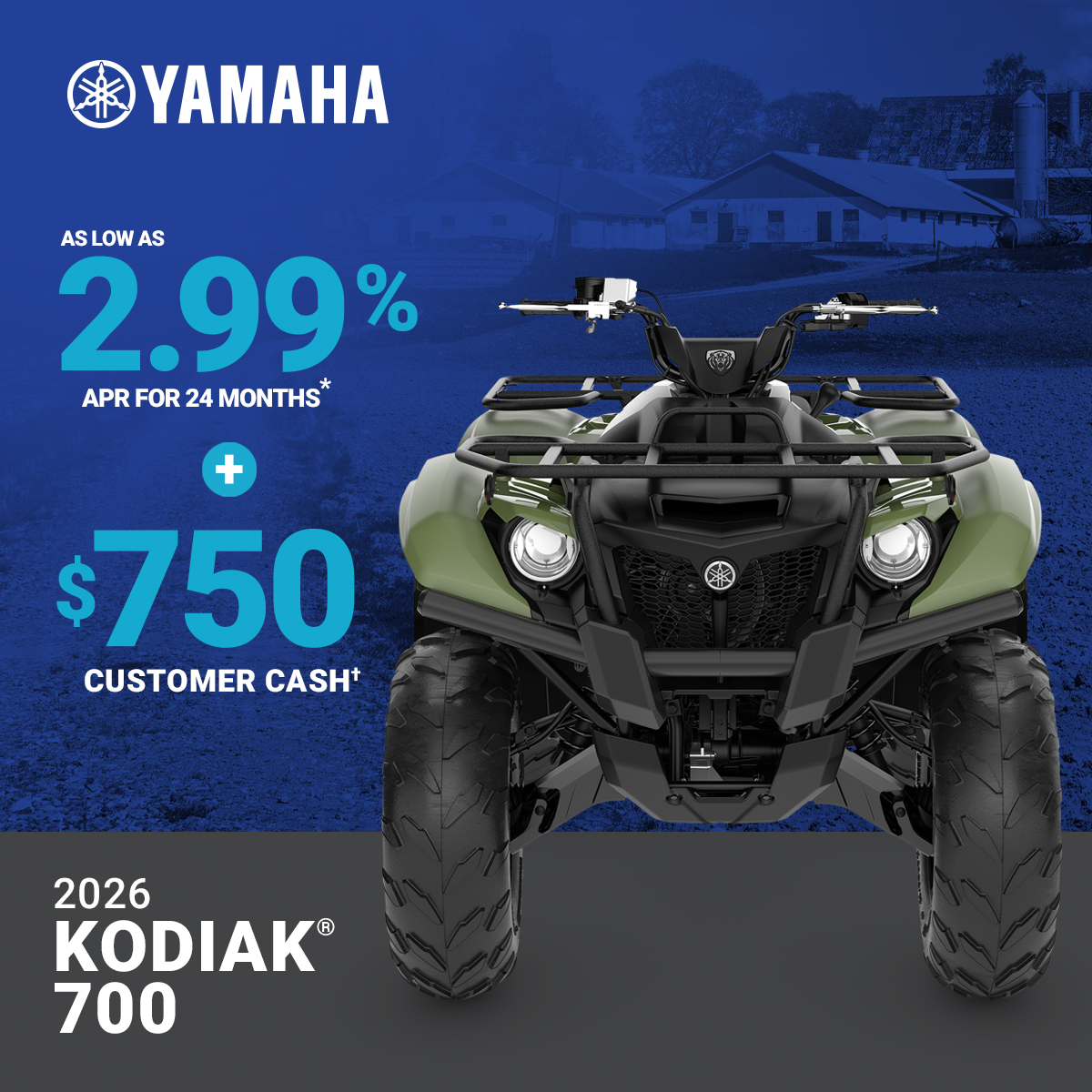 LET'S RIDE KODIAK 700 - AS LOW AS 2.99% APR FOR 24 MONTHS*